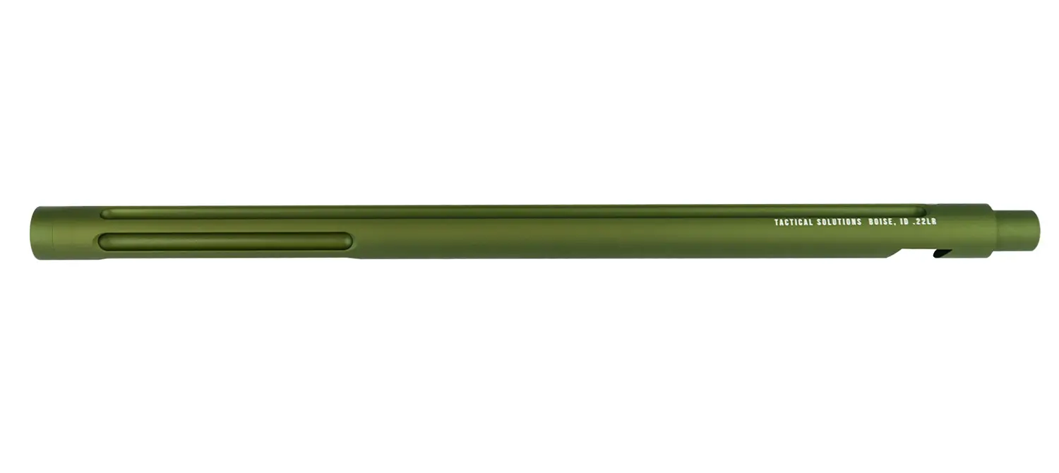 Tactical pen in olive drab green with black clip for durability and style.