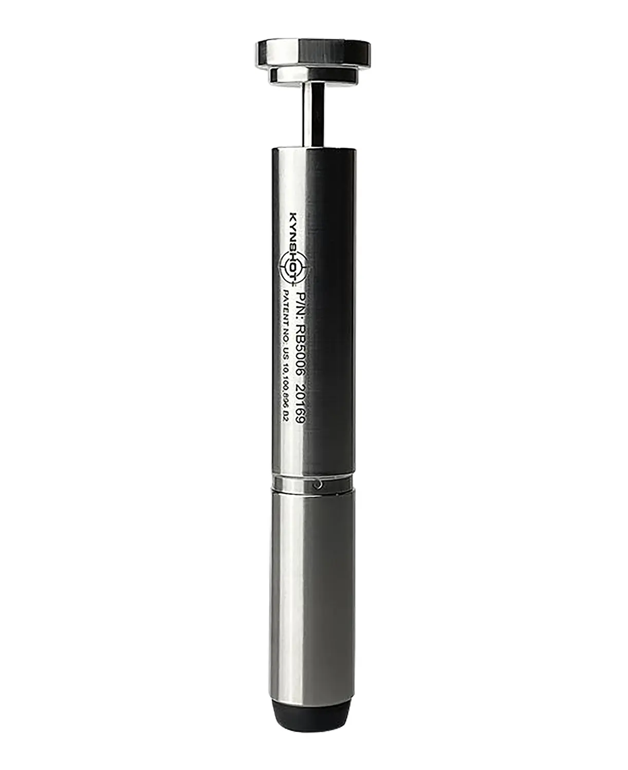 Gun cleaning or maintenance tool with a cylindrical design.