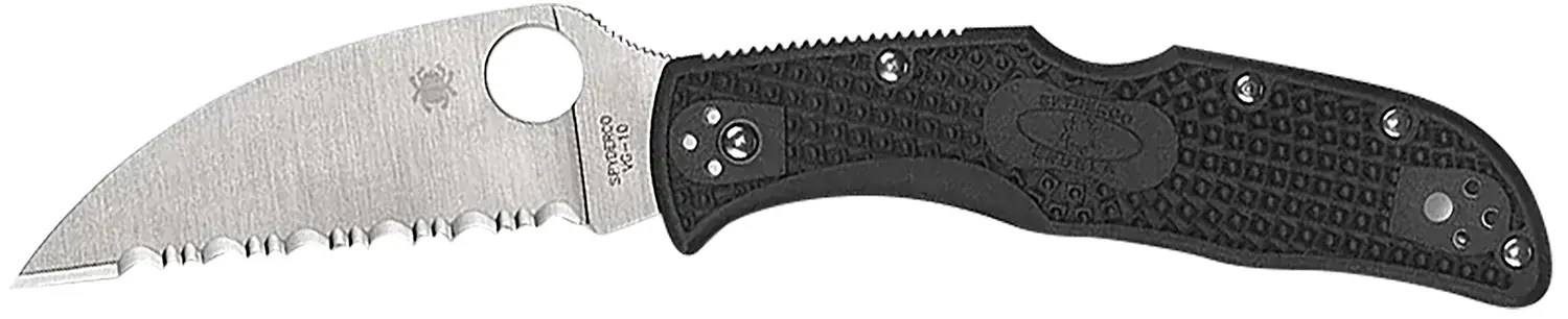 Spyderco C243FPWCBK Endela Lightweight 3.40" Folding Wharncliffe Plain VG-10 SS Blade, Black Textured FRN Handle