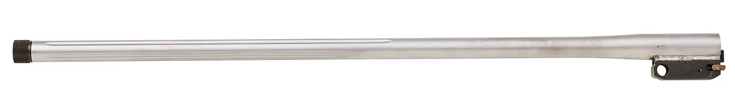 Close-up of a firearm barrel at Pew Emporium gun shop.