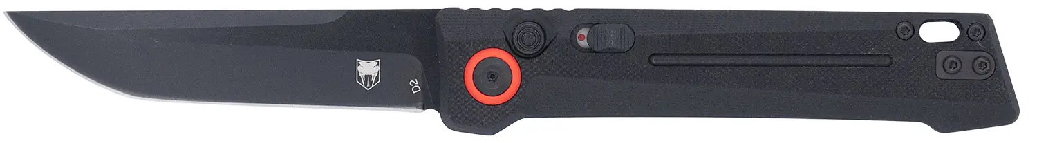 CobraTec Knives CTIFRBLK Inferno 3.50" OTF Tanto Plain Black TiCN D2 Steel Blade, 4.75" Black Textured Handle