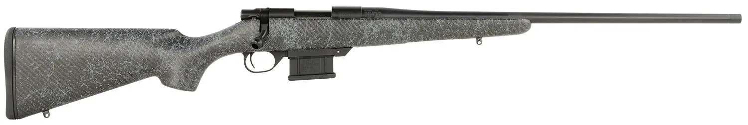 Howa HCE65PRCGW 1500 Carbon Elevate 6.5 PRC 4+1 24" Wrapped Carbon Fiber Threaded Barrel, Blued Drilled & Tapped Steel Receiver, Fixed Stocky's Black w/Gray Webbing Carbon Fiber Stock, Right Hand