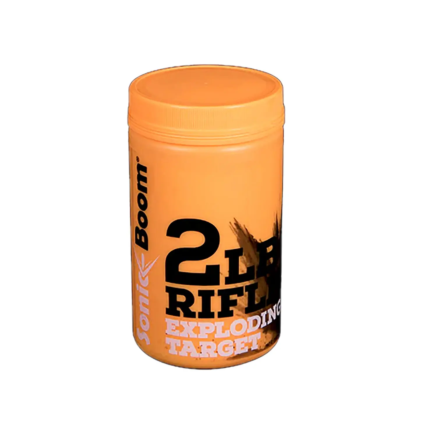 Orange container of Boom 2L Rifle Exploding Target for shooting practice.