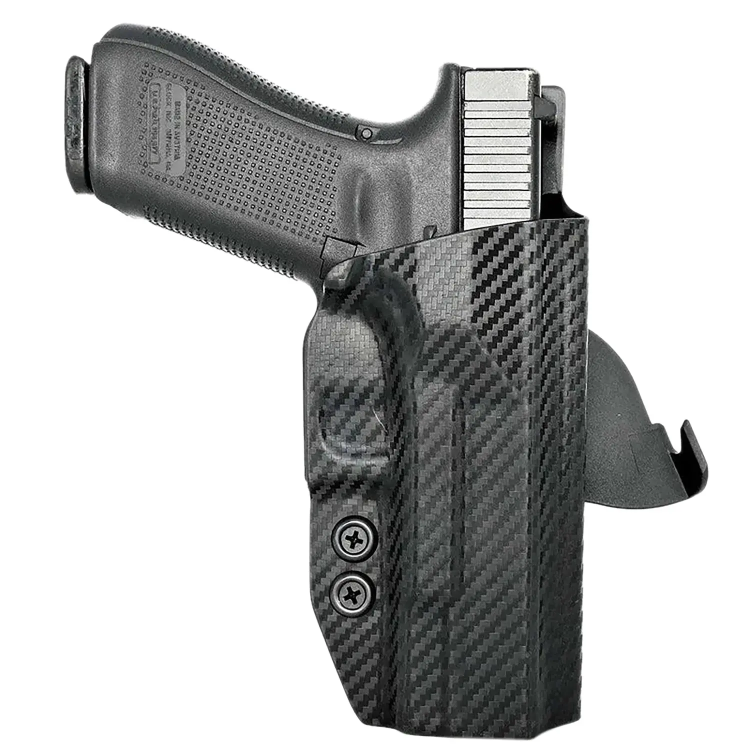Rounded Gear GLK172231CFRHOWBPDL Paddle Holster OWB Black Carbon Fiber Kydex Fits Glock 17 Right Hand