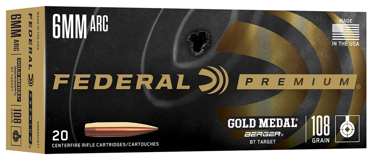 Federal GM6ARCBT1 Gold Medal 6mmARC 108gr 20 Per Box/10 Case