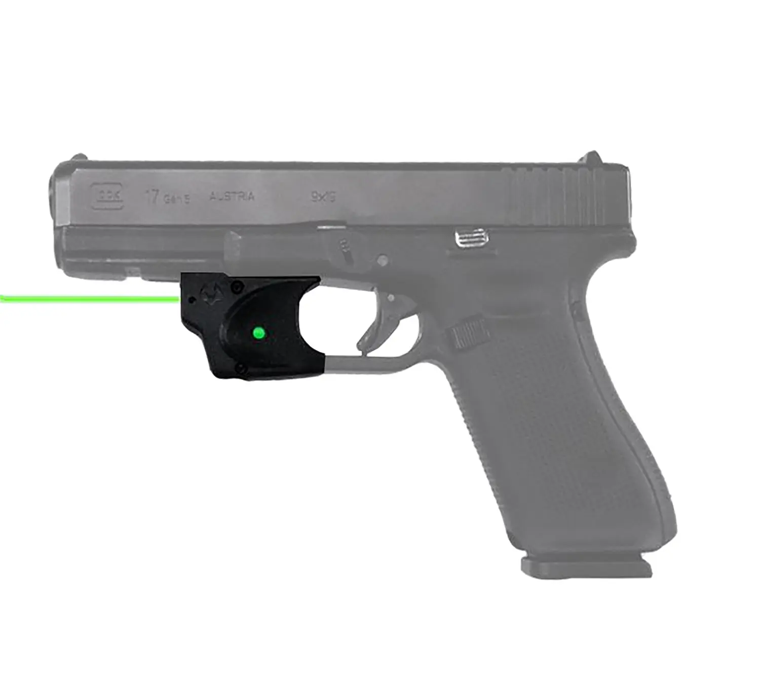 Viridian 9120091 E-Series Fits Glock 17/19/34/45/47 Green Laser Black Polymer Trigger Guard Mount