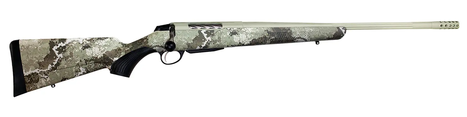 Tikka JRTXVA37124 T3x Lite 7mm PRC 3+1 24.40" Desert Verde Cerakote Fluted Threaded Barrel & Drilled & Tapped Receiver, Veil Alpine Fixed Synthetic Stock, Right Hand