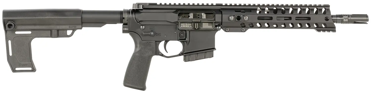 Patriot Ordnance Factory 2167 P15 Constable 350 Legend 10+1 10.50" M-LOK Handguard, Black Anodized Aluminum Receiver w/Picatinny Rail, Black Polymer MFT Blade Stabilizer, MFT Grip