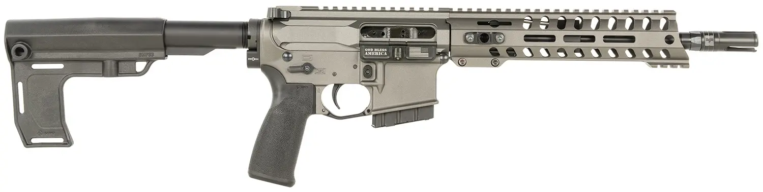 Patriot Ordnance Factory 2168 P15 Constable 350 Legend 10+1 10.50" M-LOK Handguard, Tungsten Cerakote Aluminum Receiver w/Picatinny Rail, Black Polymer MFT Blade Stabilizer, MFT Grip