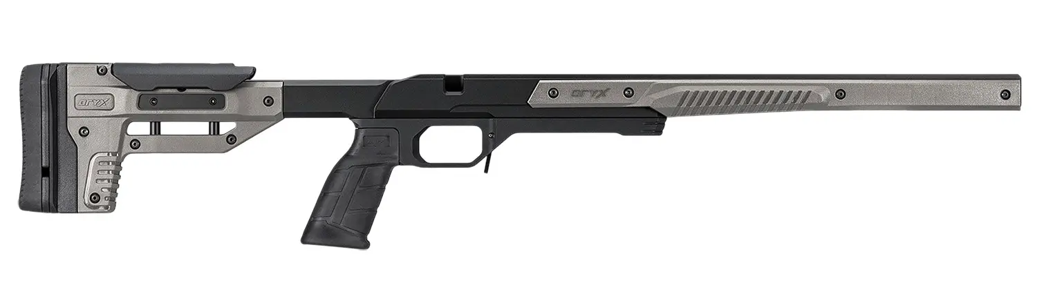 High-quality precision rifle featuring an adjustable stock and scope for accurate shooting. Perfect.