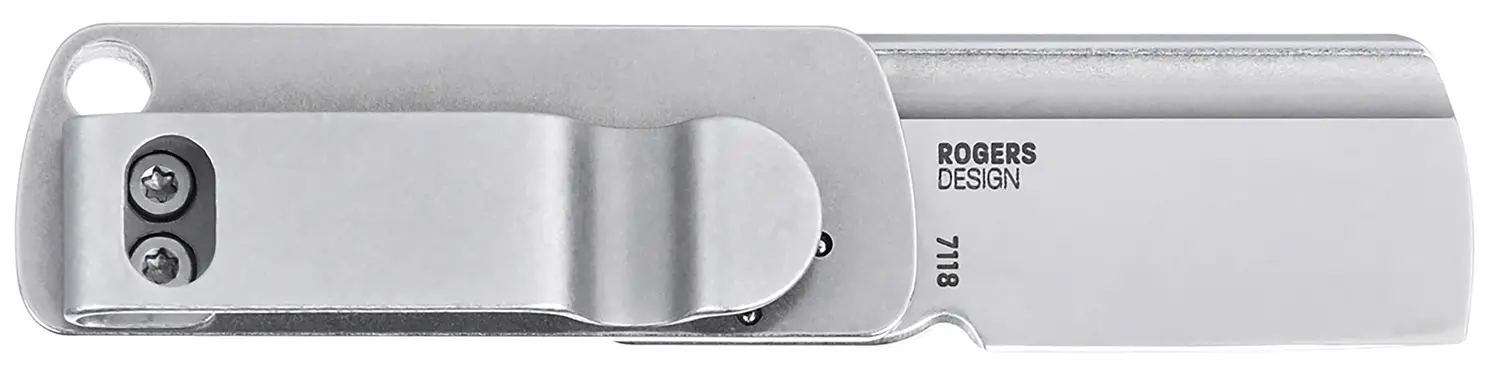 CRKT 7118 Box Key EDC 1.24" Folding Plain Stonewashed 12C27 Sandvik SS Blade, Stainless Steel Handle