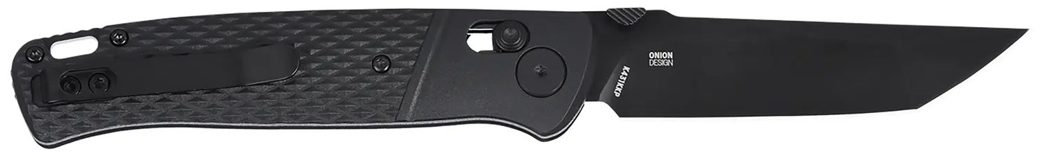 CRKT K431KKP Counterpart EDC 3.31" Folding Tanto Plain Black Oxide D2 Steel Blade, Black Textured GRN Handle