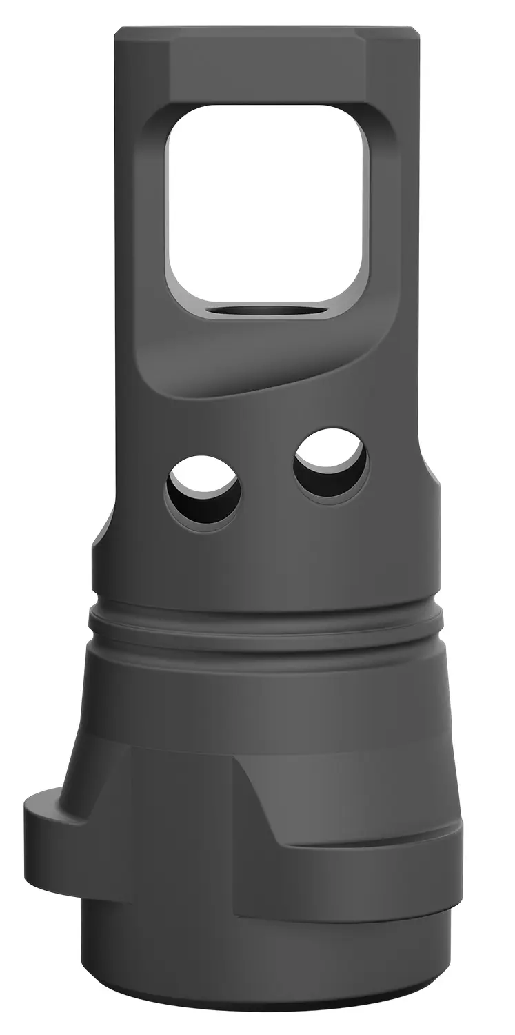 Breek Arms BRK4330 Echo Single Port Muzzle Brake Black Nitride Steel 1/2"x28 Threads 223 Cal/5.56mm Compatible w/ Breek-LOK 3QD