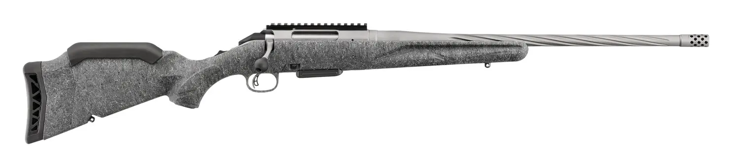 Ruger 46991 American II 350 Legend 5+1 20" Gun Metal Gray Cerakote Spiral Threaded Barrel, Gun Metal Gray Cerakote Alloy Steel Drilled & Tapped Receiver, Gray Splatter Adj LOP Synthetic Stock