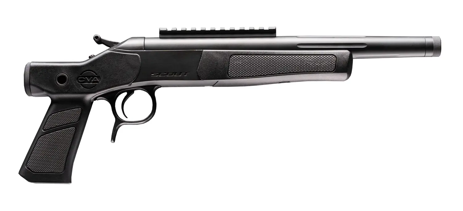 CVA CP804 Scout XP 350 Legend 1rd 11.50" Matte Stainless Steel Fluted Threaded Barrel, Picatinny Rail, Graphite Black XP Pistol Grip