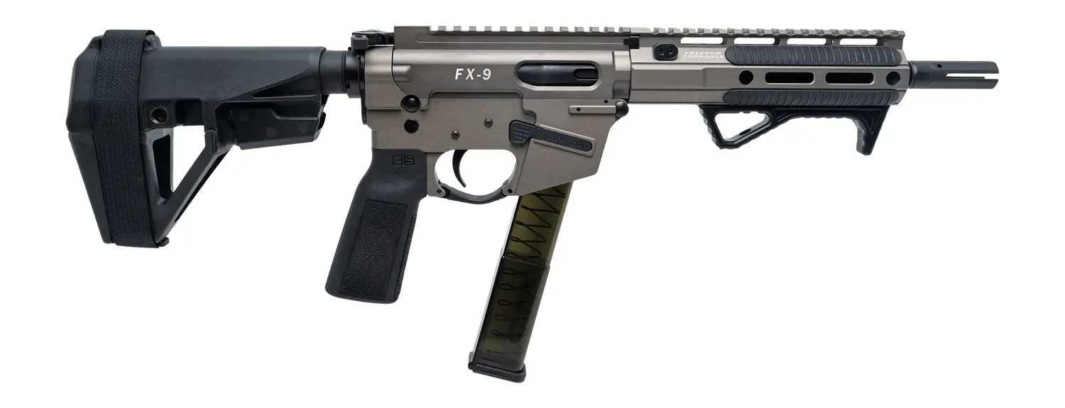 FX-9 tactical rifle with adjustable stock and modern design.