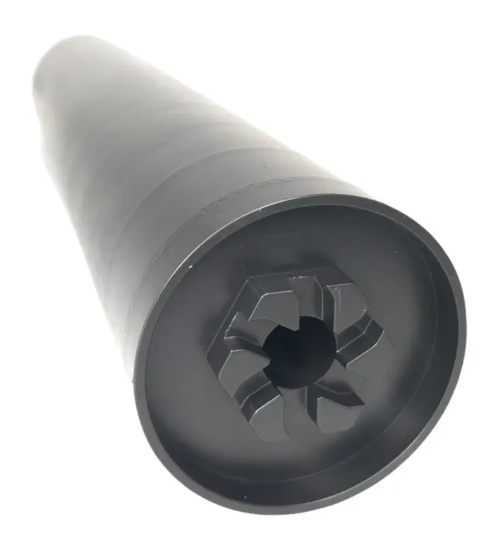 Suppressor attachment for rifles and handguns.