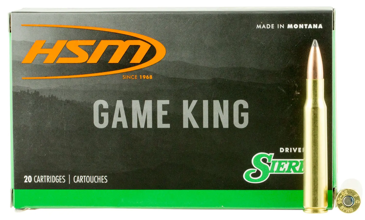 HSM 25069N Game King 25-06 Rem 117 gr Sierra GameKing Spitzer Boat Tail 20 Per Box/ 20 Case