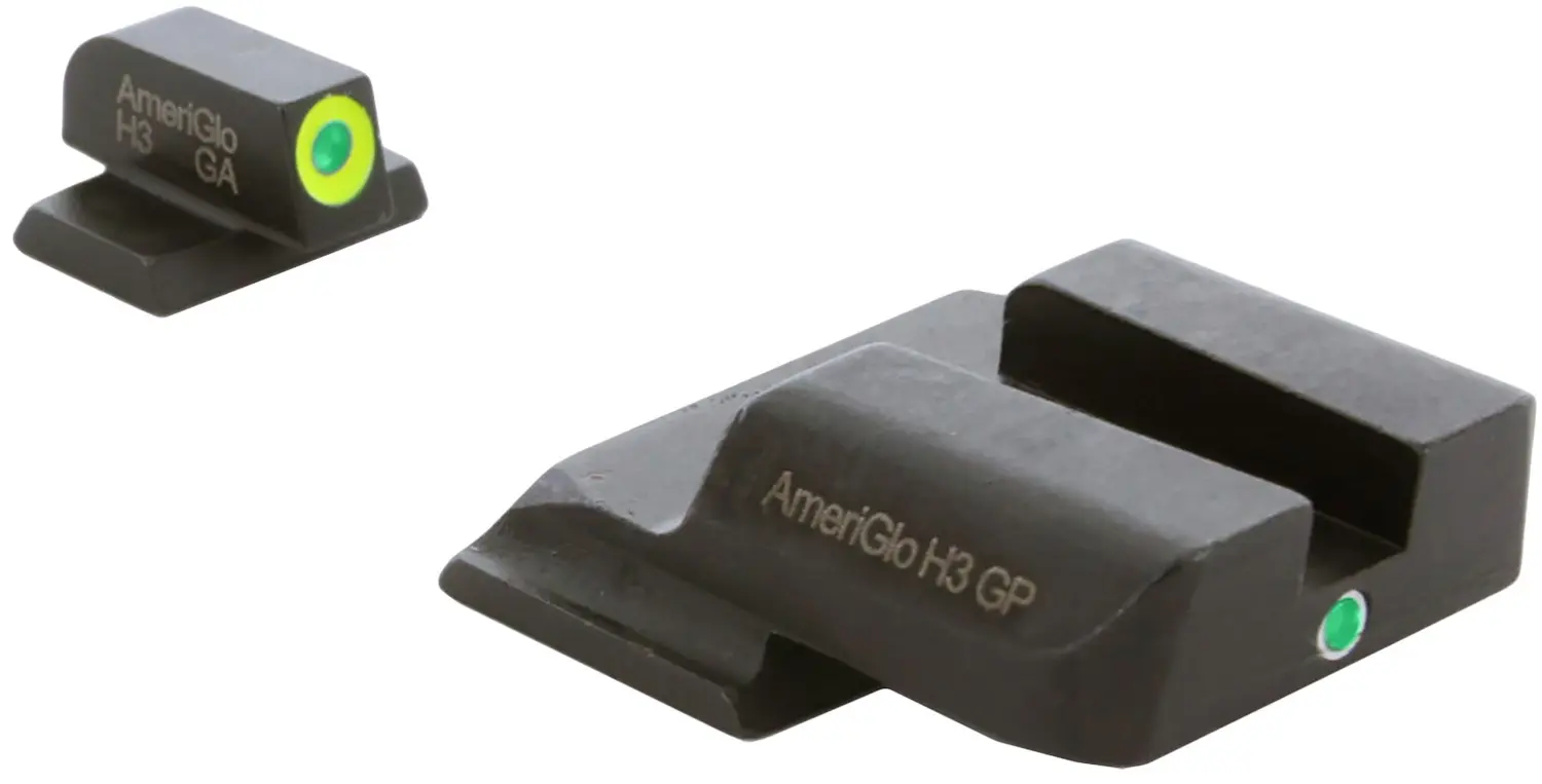 AmeriGlo SW301 i-Dot Sight Set for Smith & Wesson M&P Green Tritium LumiGreen Outline Front Sight-Green Tritium Rear Sight