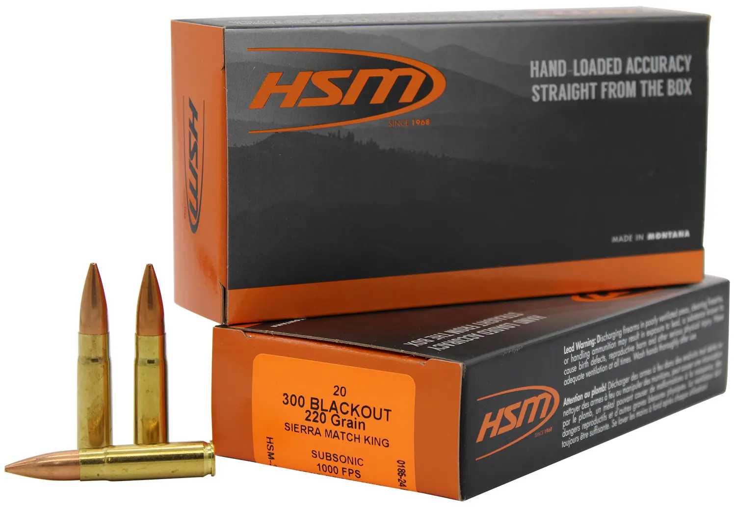 HSM 300BLK4N Match 300 Blackout 220 gr Sierra MatchKing BTHP 20 Per Box/ 25 Case