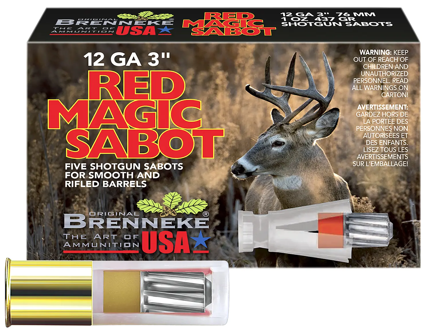 High-quality 12 gauge Red Magic Sabot for hunting and shooting sports.