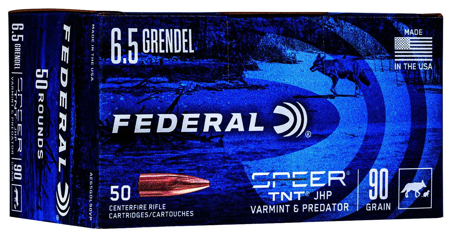 Federal AE65GDL90VP American Eagle Varmint & Predator 6.5Grendel 90gr Jacketed Hollow Point 50 Per Box/5 Case