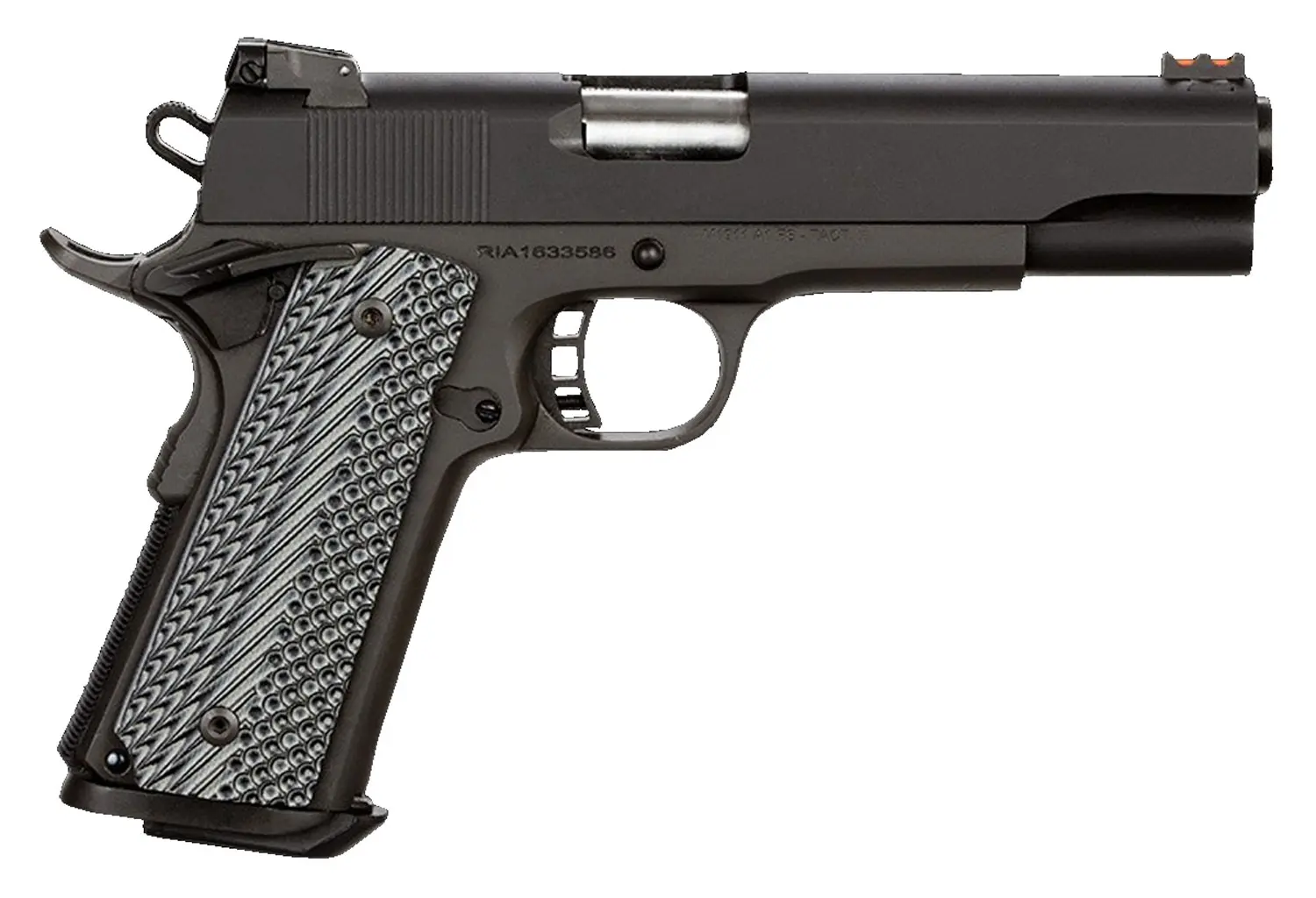 Rock Island 51991 Rock Ultra FS 10mm Auto Caliber with 5" Barrel, 8+1 Capacity, Overall Black Parkerized Finish Steel, Beavertail Frame, Serrated Slide & Black/Gray G10 Grip