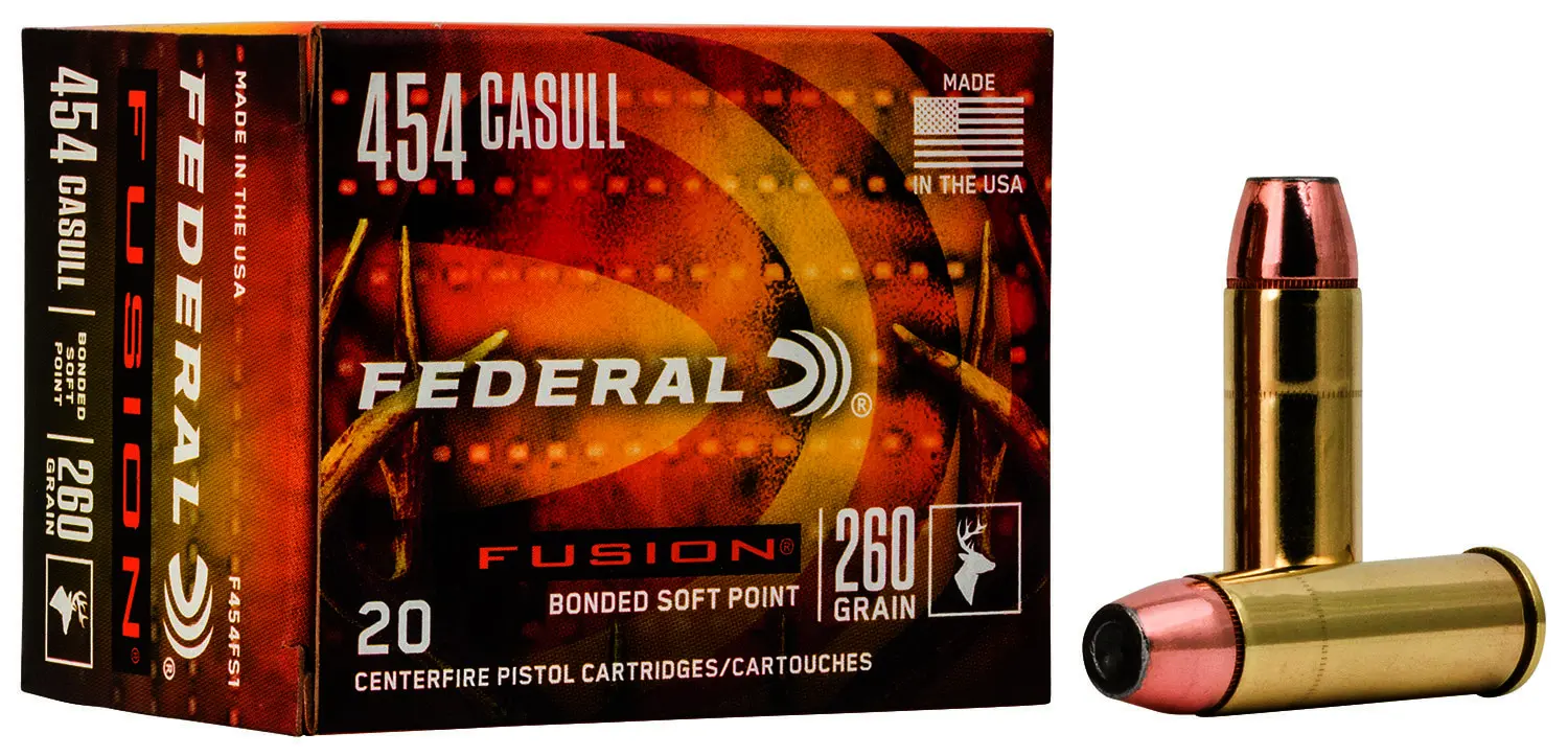 Federal F454FS1 Fusion Handgun 454Casull 260gr Fusion Soft Point 20 Per Box/10 Case