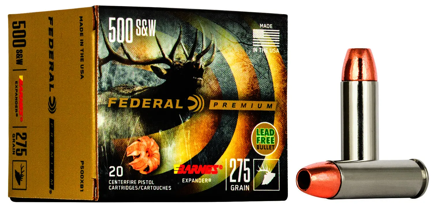Federal P500XB1 Premium 500S&W Mag 275gr Barnes Expander BRX 20 Per Box/10 Case
