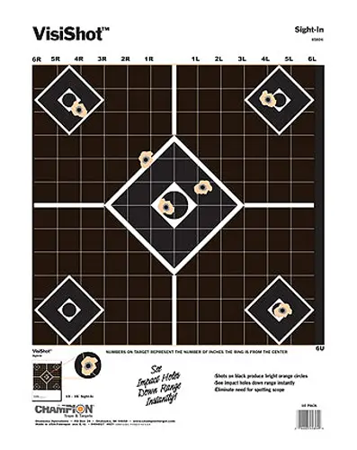 Champion Targets 45804 VisiShot 5-Diamond Paper Hanging Pistol/Rifle 13" x 18" Black/White 10 Pack