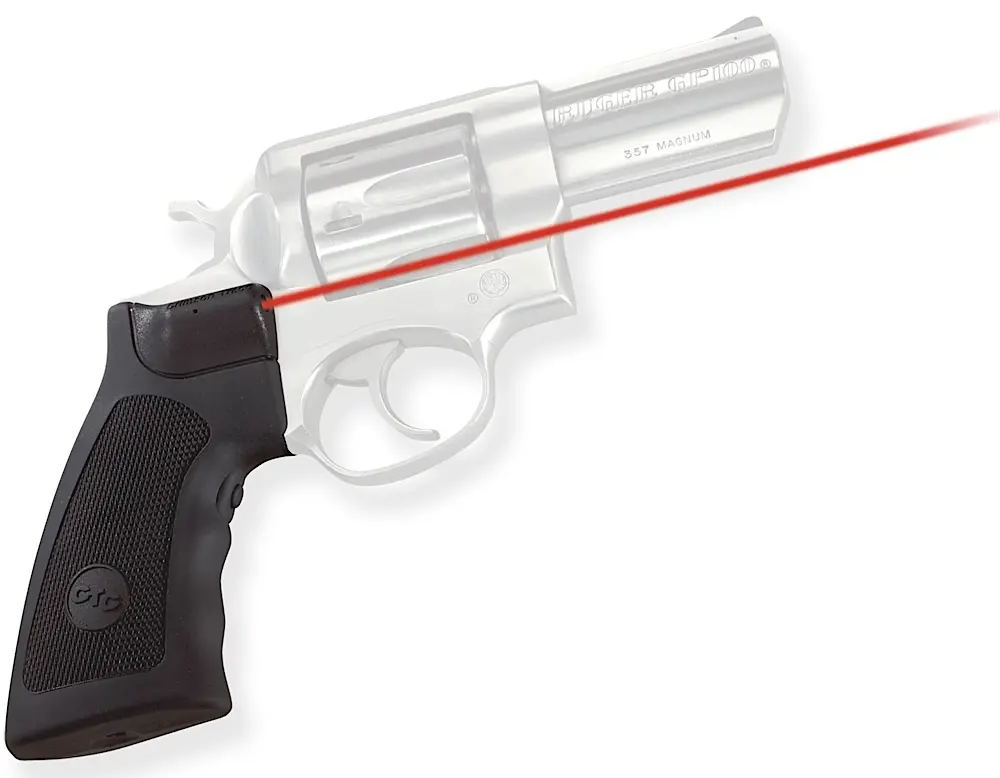 Crimson Trace 011790 Lasergrips Fits Ruger Alaskan/GP100/Super Redhawk, Red Laser 633nM Wavelength 5mW Output, Black Polymer