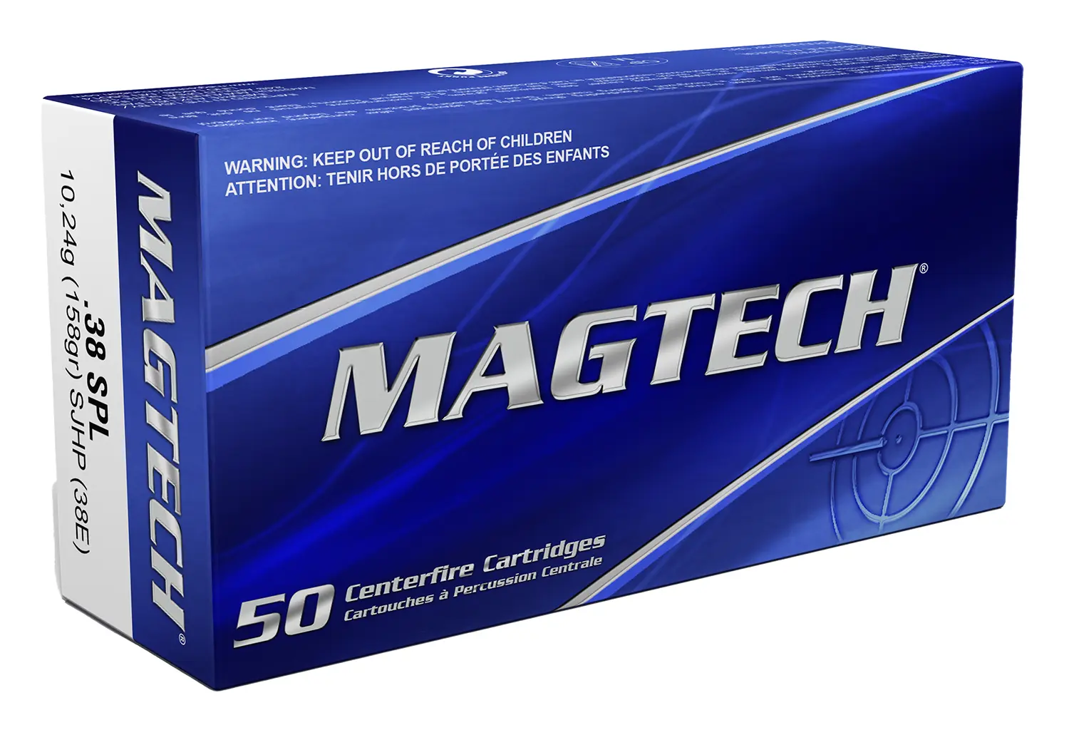 Magtech 38E Range/Training 38Special 158gr Semi Jacketed Hollow Point 50 Per Box/20 Case