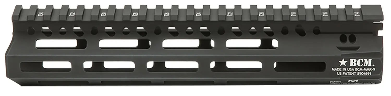 BCM MCMR9556BLK BCMGunfighter MCMR 9" M-LOK, Free-Floating Style Made of Aluminum with Black Anodized Finish for AR-Platform