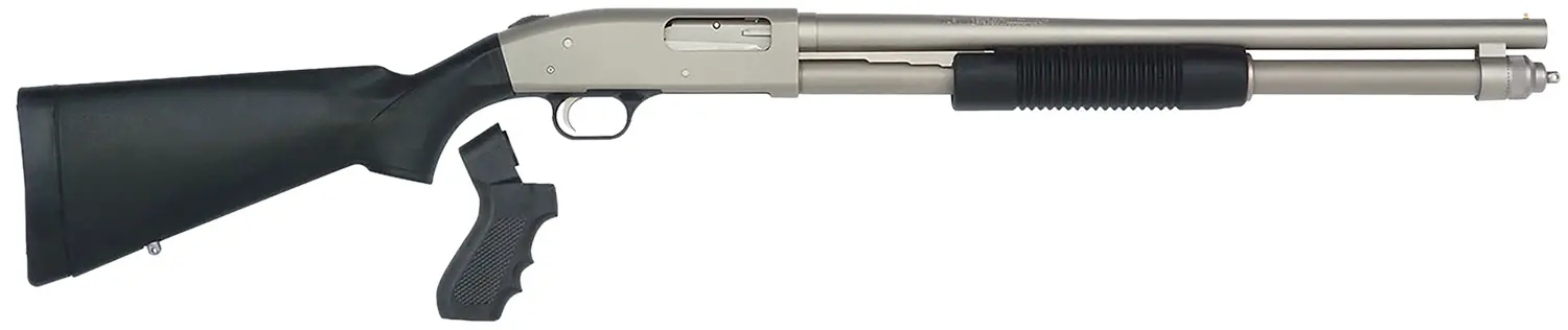 Rifle with scope and black stock, ideal for hunting and shooting sports.