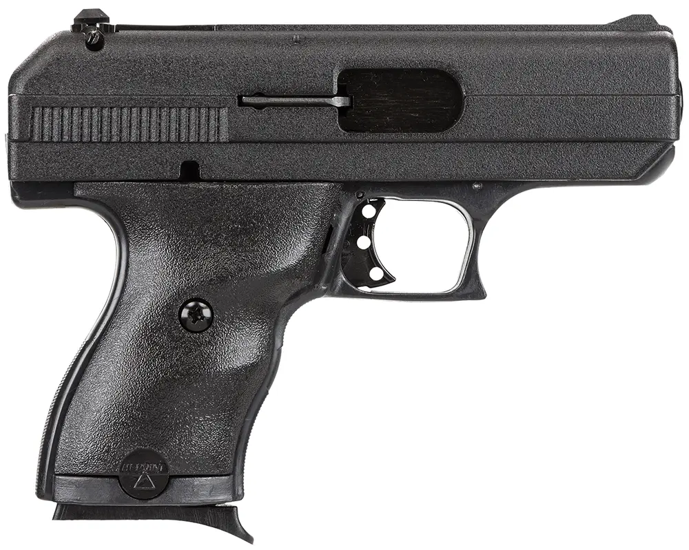 Hi-Point 9NYLOC C9 9mm Luger 8+1 3.50" Black Steel Barrel, Black Powder Coated Serrated Slide, Frame & Polymer Grips, Nylon Holster