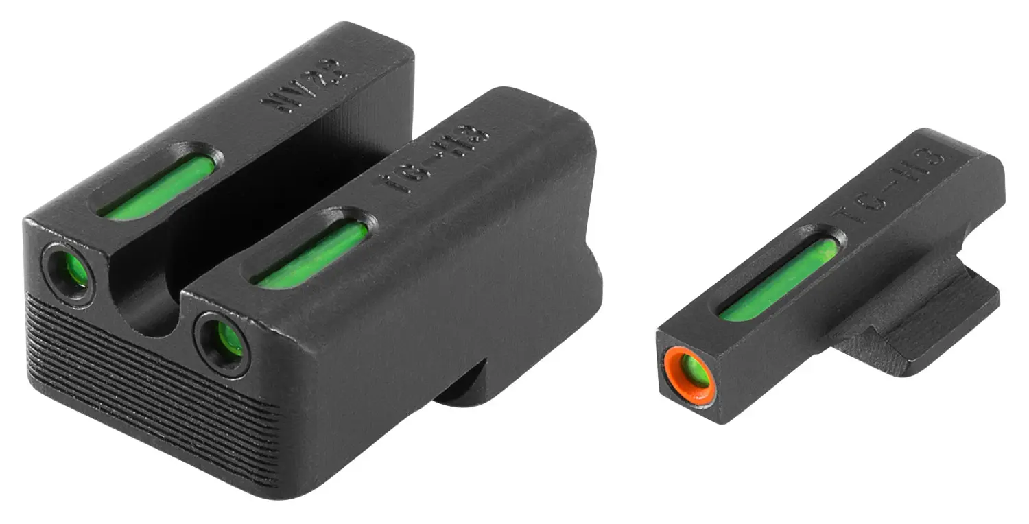 TruGlo TG13NV3PC TFX Pro Black | Green Tritium & Fiber Optic Orange Outline Front Sight Green Tritium & Fiber Optic Rear Sight