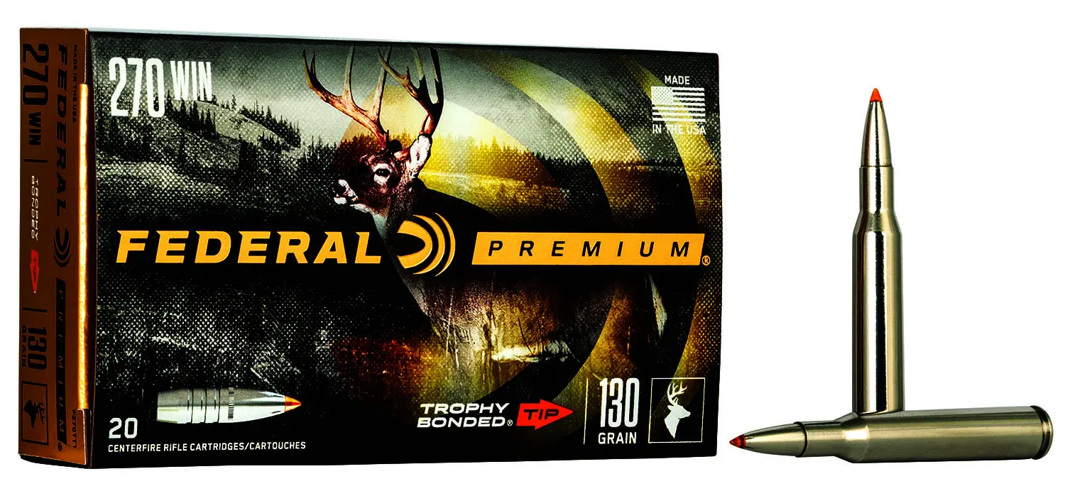 Federal P270TT1 Premium 270Win 130gr Trophy Bonded Tip 20 Per Box/10 Case