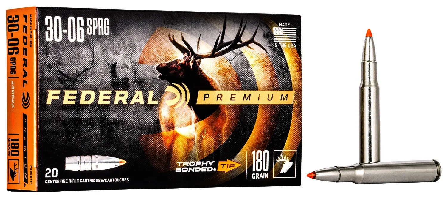 Federal P3006TT1 Premium 30-06Springfield 180gr Trophy Bonded Tip 20 Per Box/10 Case