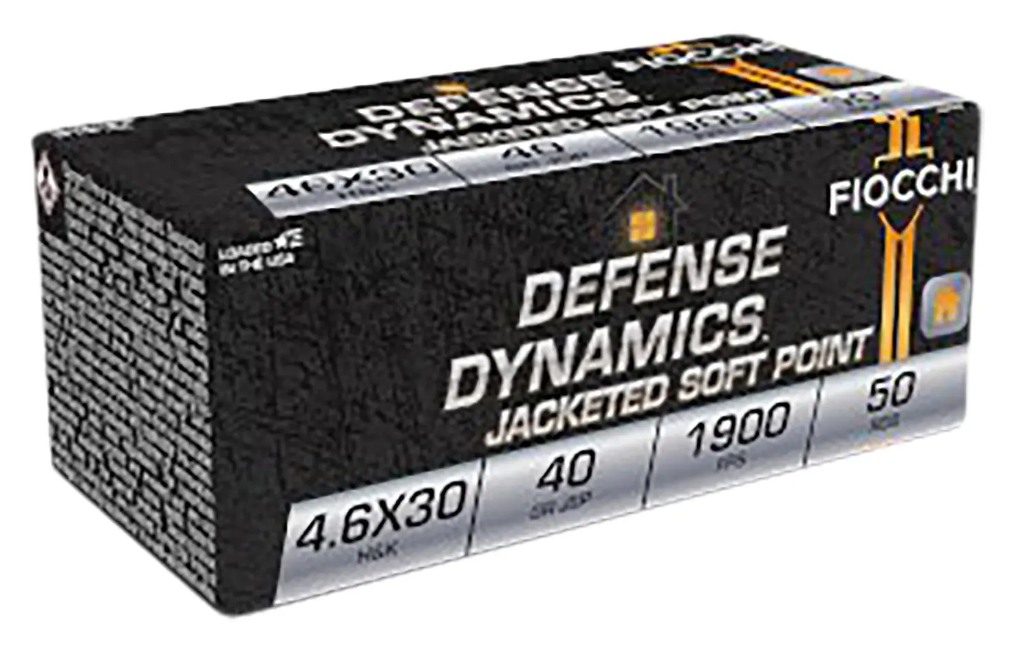 Fiocchi 46EXB Defense Dynamics 4.6x30mmH&K 40gr Jacketed Soft Point 50 Per Box/20 Case