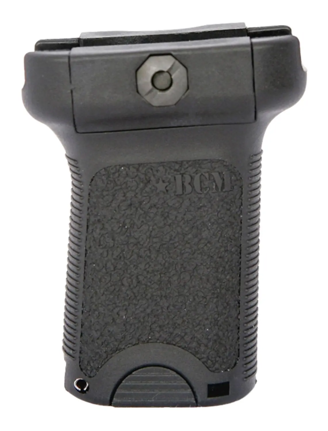 Pistol grip with mounting plate for firearm accessories.