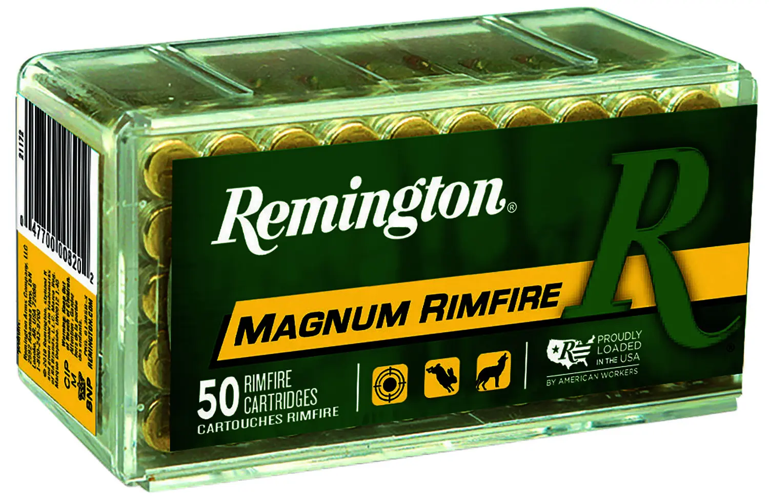 Remington Ammunition 21172 Magnum Rimfire 22WMR 40gr Pointed Soft Point 50 Per Box/40 Case