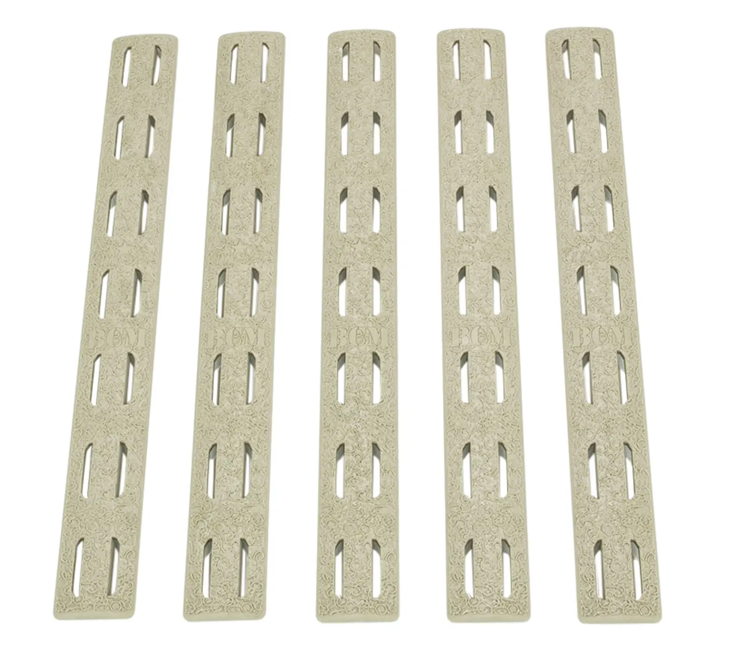 BCM KMRRPFDE5 KeyMod Rail Panel Kit AR-15 Flat Dark Earth Polymer 5 Pack