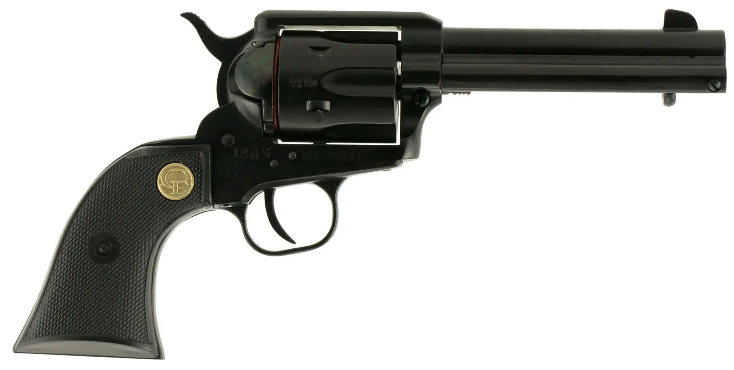 Chiappa Firearms CF340250D SAA 1873 Medium Frame 22 LR/22 WMR 6 Shot, 4.75" Blued Steel Barrel, Cylinder & Frame, Black Plastic Grip, Exposed Hammer