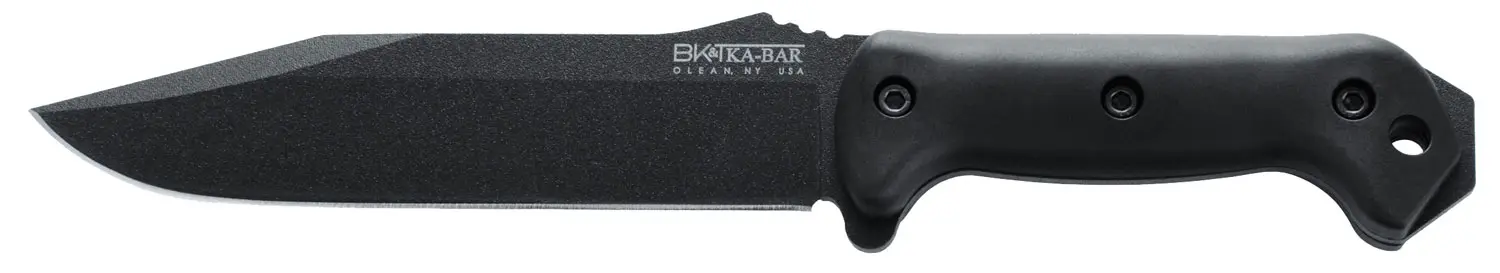 Ka-Bar BK7 Becker Combat Utility 7" Fixed Clip Point Plain Black 1095 Cro-Van Blade, Black Ultramid Handle, Includes Sheath