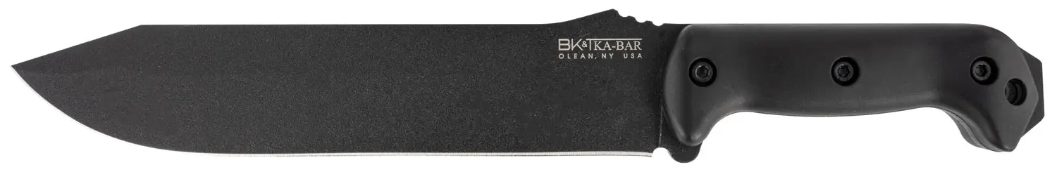 Ka-Bar BK9 Becker Combat Bowie 9.25" Fixed Clip Point Plain Black 1095 Cro-Van Blade, Black Ultramid Handle, Includes Sheath