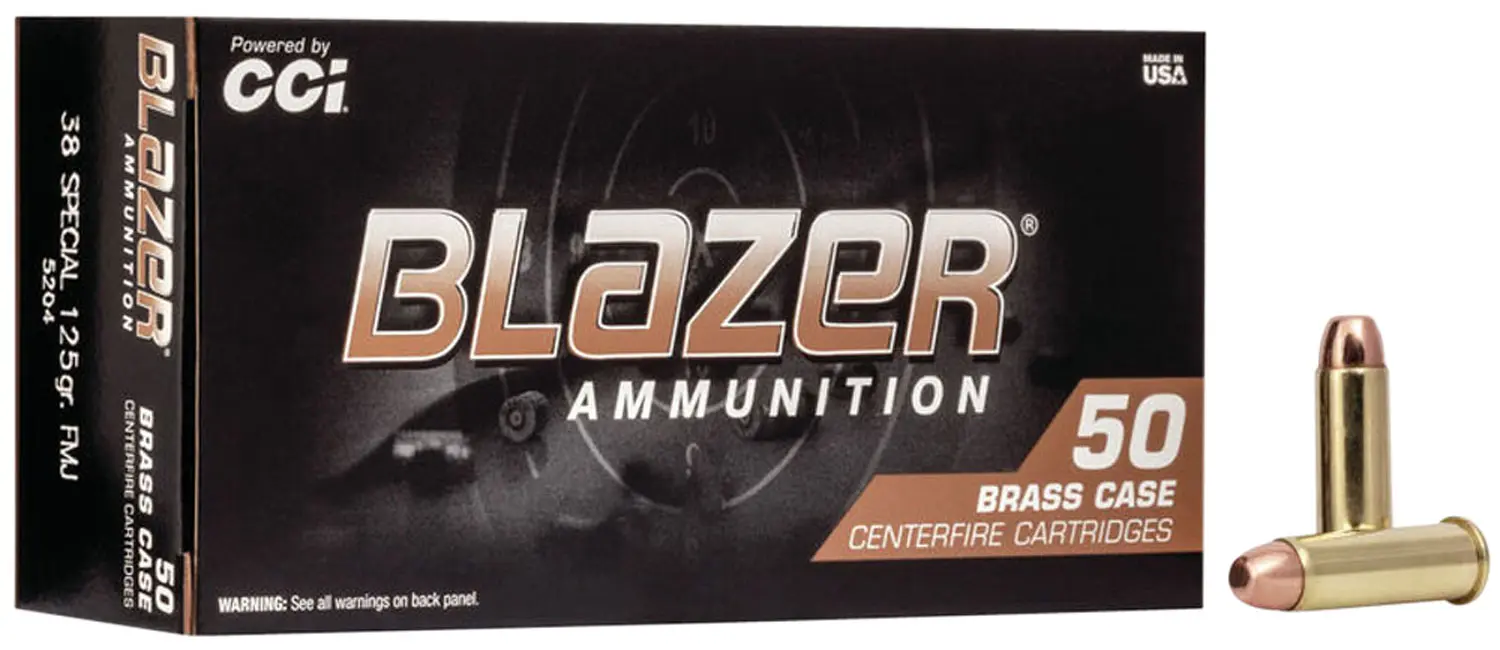 CCI 5204 Blazer Brass Handgun 38Special 125gr Full Metal Jacket 50 Per Box/20 Case