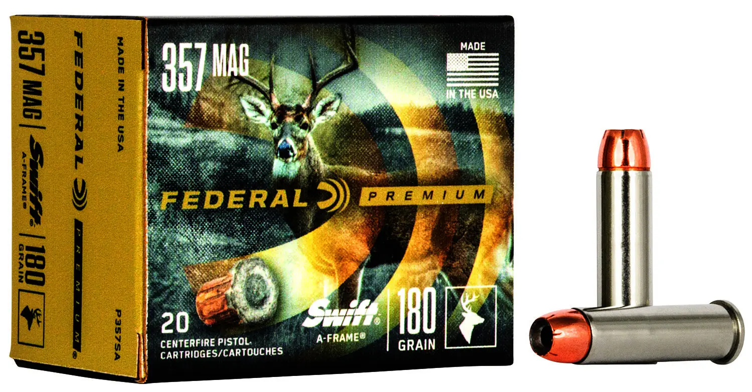 Federal P357SA Premium 357Mag 180gr Swift A Frame 20 Per Box/10 Case