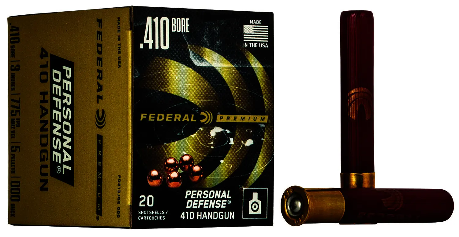 Federal PD413JGE000 Premium Personal Defense 410Gauge 3" 5Pellets 000BuckShot 20 Per Box/10 Case