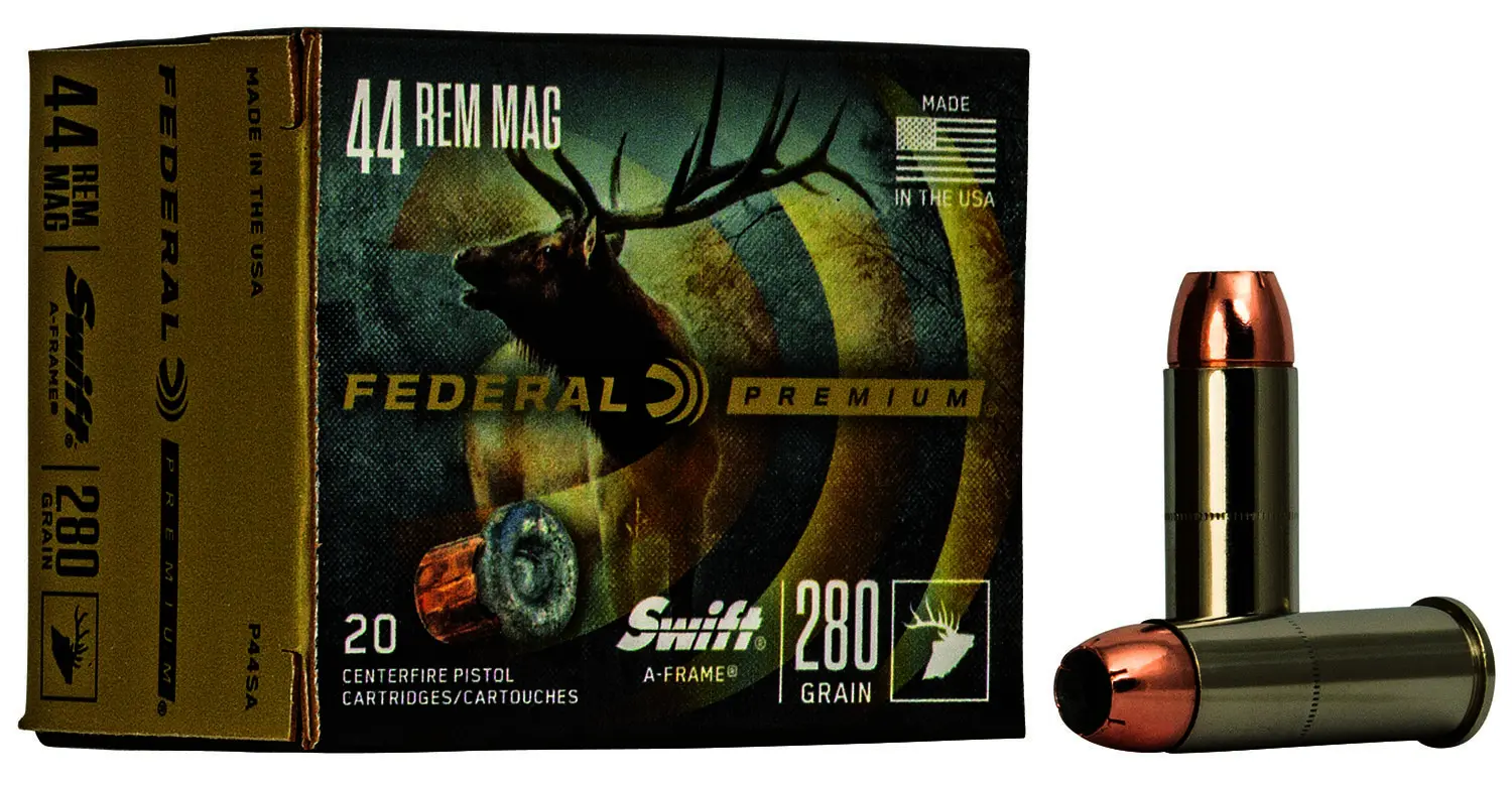 Federal P44SA Premium 44RemMag 280gr Swift A Frame 20 Per Box/10 Case