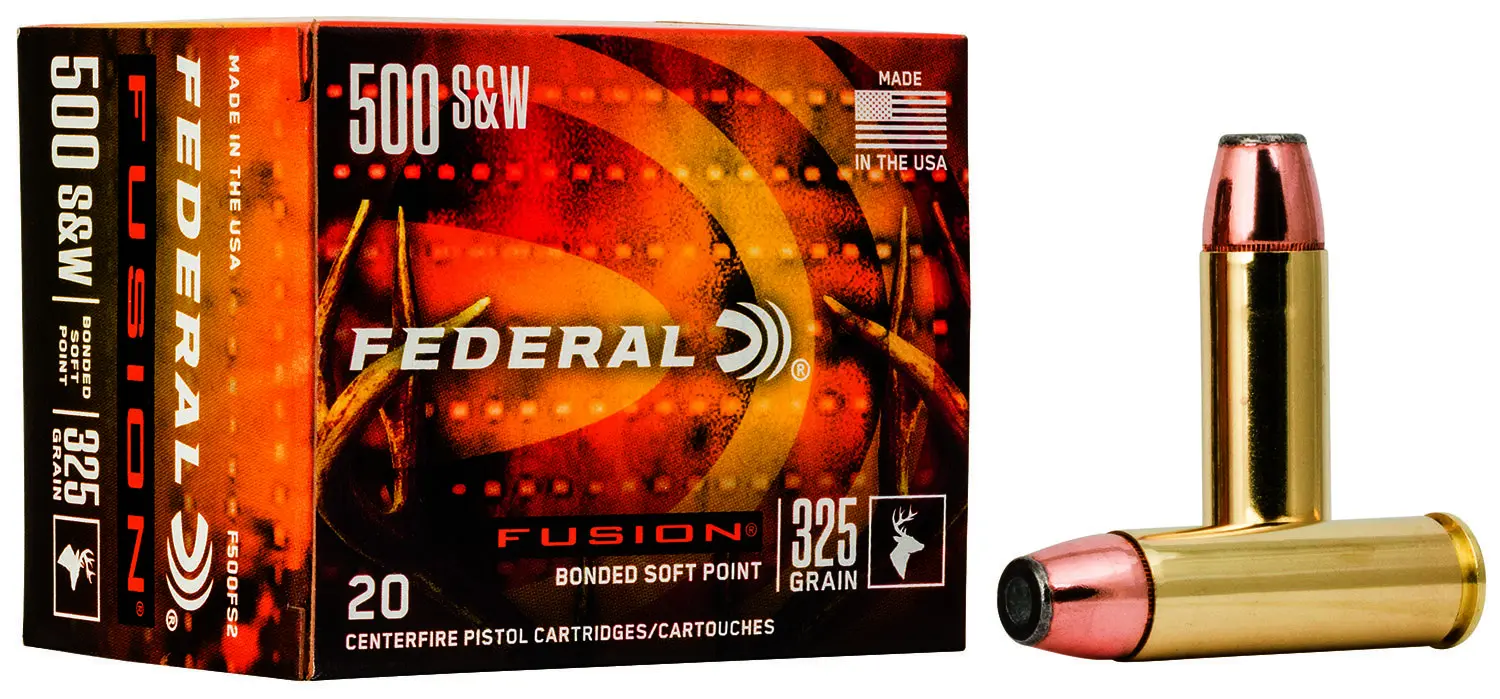 Federal F500FS2 Fusion Handgun 500S&W Mag 325gr Fusion Soft Point 20 Per Box/10 Case